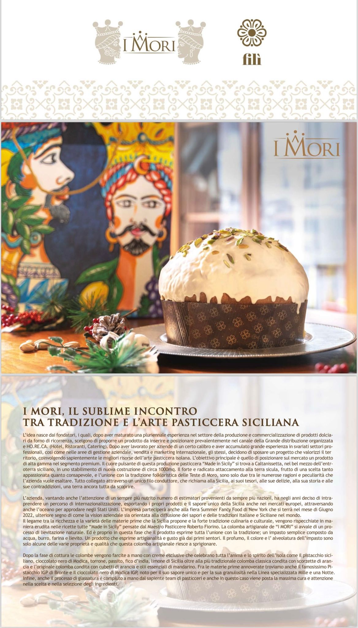 Sicilian Artisanal Lemon Cream Panettone I Mori - Linea Mille e una notte 1Kg