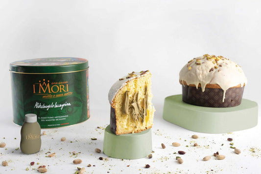 Sicilian Artisanal Pistachio Panettone I Mori- Linea Mille e una notte 1Kg